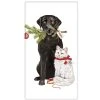 Mary Lake-Thompson Naughty Or Nice Dog And Cat Flour Sack Towel 1 Mary Lake-Thompson Naughty Or Nice Dog And Cat Flour Sack Towel