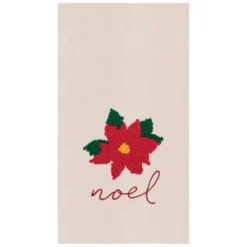 TheHolidayBarn.com Noel Poinsettia Flour Sack Kitchen Towel New!