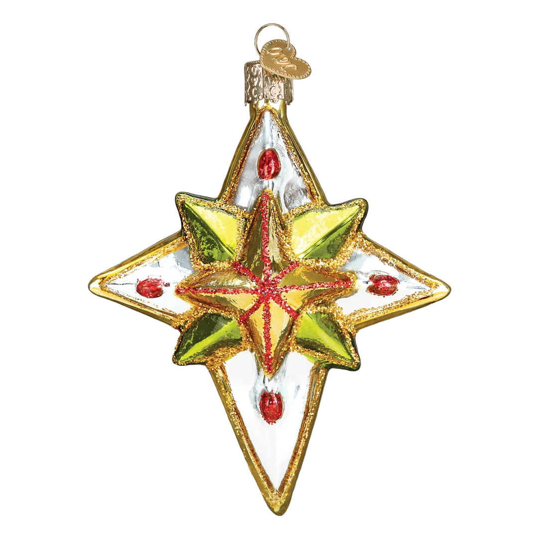 Old World Christmas Luminous Star Glass Ornament 6 Old World Christmas Luminous Star Glass Ornament