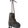 Sullivans Antique Brown Leather Ice Skate Ornament Christmas