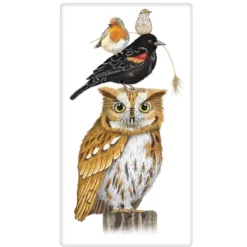 Mary Lake-Thompson New! Owl Bird Stack Towel