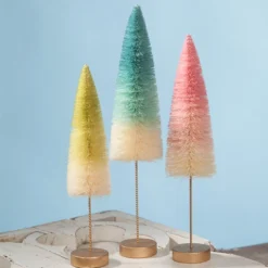 Bethany Lowe Pastel Ombre Bottle Brush Trees New!
