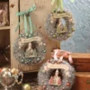 Bethany Lowe Pastel Tinsel Wreaths With Church