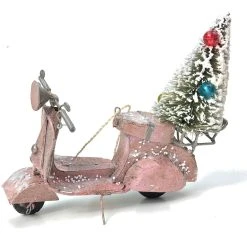Cody Foster Vintage Pink Scooter With Christmas Tree Ornament