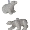 Bethany Lowe Platinum Glitter Polar Bear Ornaments