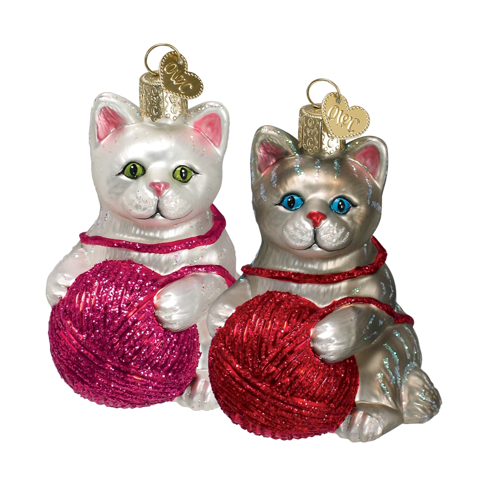 Old World Christmas Playful Kitten With Yarn Ball Ornaments 4 Old World Christmas Playful Kitten With Yarn Ball Ornaments