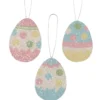 Bethany Lowe Polka Dot Egg Ornaments, Glittered Tin