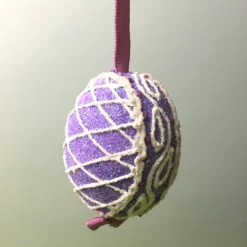 TheHolidayBarn.com New! Purple Sugar Lattice Egg Ornament