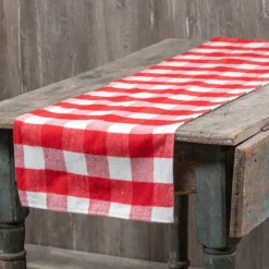 Ragon House Red & White Check Runner New!