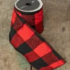 Ragon House Black & Red Buffalo Check Wired Ribbon New! 2 Ragon House Black & Red Buffalo Check Wired Ribbon New!