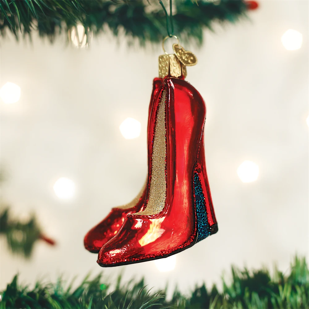 Old World Christmas Red Spike Heels Ornament 3 Old World Christmas Red Spike Heels Ornament