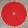 Ragon House Red Tree Skirt With White Pom Poms, 50"
