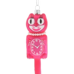 Cody Foster Retro Cat Clock Ornament, Pink New!