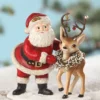Bethany Lowe Retro Santa With Reindeer Figurine 2 Bethany Lowe Retro Santa With Reindeer Figurine