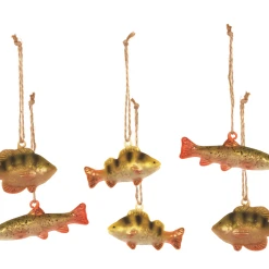 Sage & Co. River Fish Glass Ornaments Christmas