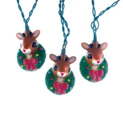 Kurt Adler Christmas Rudolph The Red Nosed Reindeer Light Set
