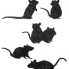 Bethany Lowe Scampering Mice Silhouettes, Glittered