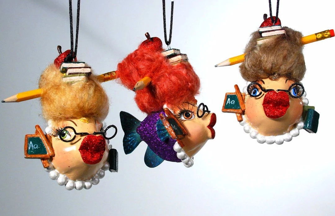 Katherine's Collection School Teacher Kissing Fish Ornaments 3 Katherine's Collection School Teacher Kissing Fish Ornaments