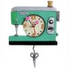 Allen Designs Green Sewing Machine Clock Clocks