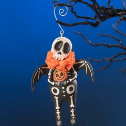 Bethany Lowe Skeleton Bat Ornament New!