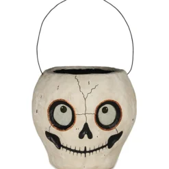 Bethany Lowe Skull Bucket, Paper Mache