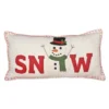 Bethany Lowe New! Snow Applique Felt Pillow With Snowman