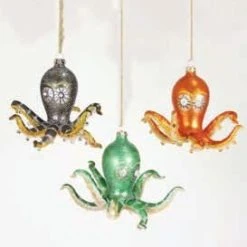 The Holiday Barn Christmas Kitsch Octopus Ornaments