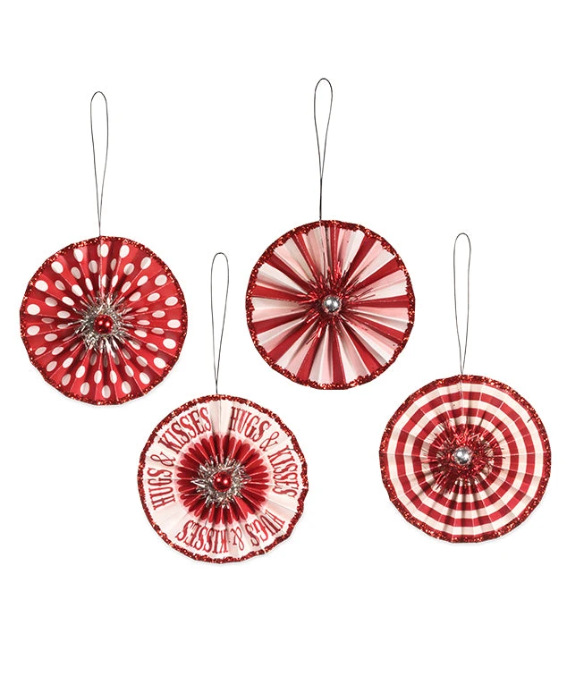 Bethany Lowe Valentine Rosette Ornaments 3 Bethany Lowe Valentine Rosette Ornaments