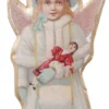 ShiShi Victorian Girl Christmas Angel Ornament, Decoupge On Metal