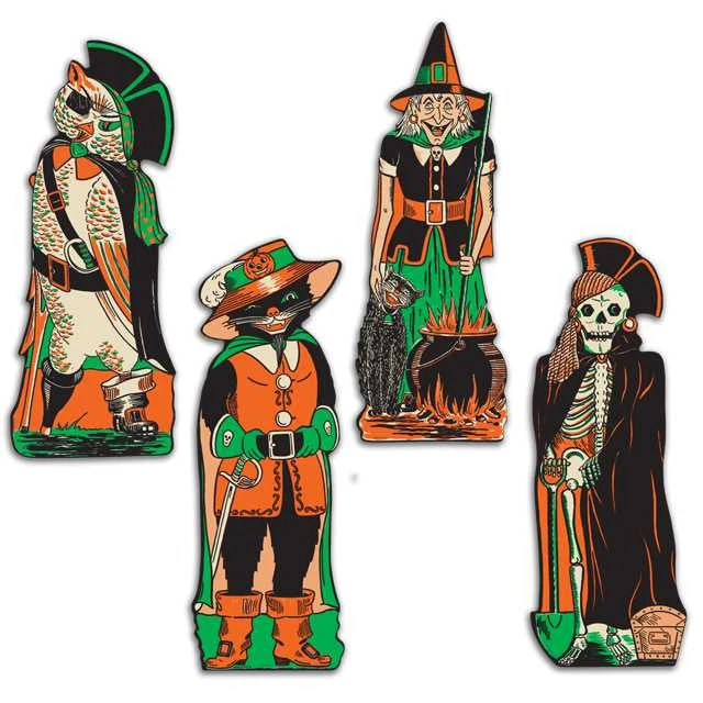 Beistle Reproduction 1950's Halloween Character Cutouts Beistle Vintage Halloween 3 Beistle Reproduction 1950's Halloween Character Cutouts Beistle Vintage Halloween