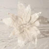 Bethany Lowe New! Winter White Poinsettia Clip, Large
