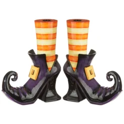 Raz Witch Shoes Taper Candle Holders