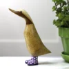 Dcuk Wooden Duck With Purple Welly Boots, Medium New!
